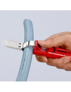 Knipex Кабелен нож, за изолация Ø8-28мм, червена ръкохватка 165мм, с фиксатор, - K1620165SB - Цена | LEDs4economy 2