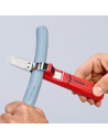Knipex Кабелен нож, за изолация Ø8-28мм, червена ръкохватка 165мм, с фиксатор,  - K1620165SB - 10