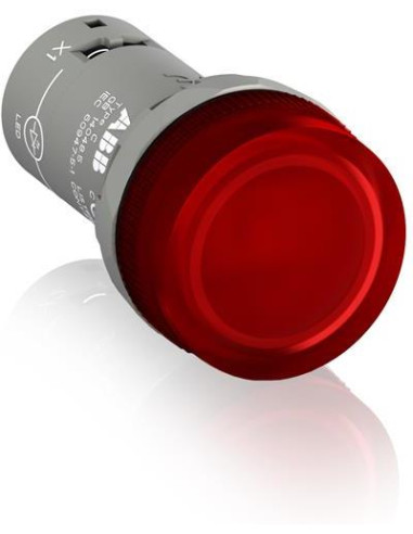 Лампа LED червена за фасада на табло 220V CL-523R серия Compact ABB