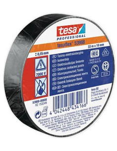 Tesa Professional Изолационна лента цвят ЧЕРЕН tesaflex 53988 0.15мм х 19мм, дължина 33м - Цена | LEDs4economy