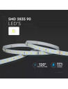 V-TAC LED Лента 90 LEDS/M 24V IP20 6400K 120° 4W/M 200 lm/W - 2698 - 3