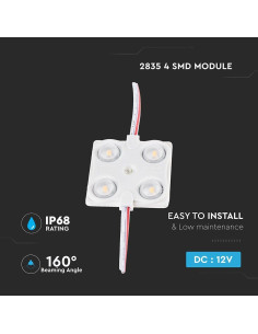 V-TAC LED Модул 1.44W 4LED SMD2835 Син IP68 - 5132 - Цена | LEDs4economy 2