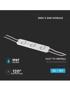 V-TAC LED Модул 1.5W 3LED SMD2835 Бяла Светлина IP67 - 5125 - Цена | LEDs4economy 2