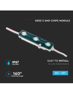 V-TAC LED Модул 3LED SMD5050 Blue IP67 - 5118 - Цена | LEDs4economy 2