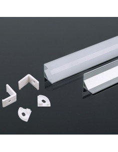 V-TAC Монтажен Kит С Дифузер За LED Лента Алуминиев Мат 2000 x 15.8 x 15.8mm - 3353 - Цена | LEDs4economy