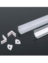 V-TAC Монтажен Kит С Дифузер За LED Лента Алуминиев Мат 2000 x 15.8 x 15.8mm - 3353