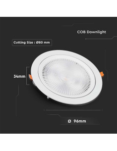 V-TAC 10W LED Луна SAMSUNG Чип 6400K - 21841 - Цена | LEDs4economy 2