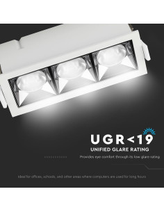 V-TAC LED Луна SAMSUNG Чип 12W Рефлектор UGR19 12° 5700K - 973 - Цена | LEDs4economy 2