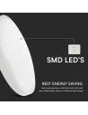 V-TAC 30W LED Плафон Кръг Микровълнов Сензор Бяла Рамка 4000К IP44 - 76651 - 4