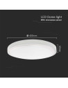 V-TAC 30W LED Плафон Кръг Микровълнов Сензор Бяла Рамка 4000К IP44 - 76651 - 6