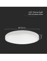 V-TAC 24W LED Плафон Кръг Микровълнов Сензор Бяла Рамка 4000К IP44 - 76631 - 9