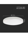 V-TAC 18W LED Плафон Кръг Микровълнов Сензор Бяла Рамка 6400К IP44 - 76611 - 5