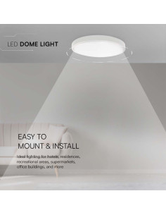 V-TAC 24W LED Плафон Кръг Бяла Рамка 6400К IP44 - 76201 - Цена | LEDs4economy 2