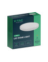 V-TAC 24W LED Плафон Кръг Бяла Рамка 6400К IP44 - 76201 - 3
