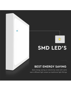 V-TAC 24W LED Плафон Квадрат Бяла Рамка 6400К IP44 - Цена | LEDs4economy 2