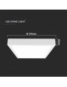 V-TAC 24W LED Плафон Квадрат Бяла Рамка 6400К IP44 - 7
