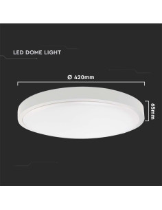 V-TAC 30W LED Плафон Кръг Микровълнов Сензор Бяла Рамка 4000К IP44 - 7665 - Цена | LEDs4economy 2