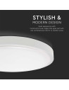 V-TAC 30W LED Плафон Кръг Микровълнов Сензор Бяла Рамка 4000К IP44 - 7665 - 3