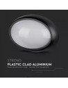 V-TAC 12W LED Овално Тяло Външен Монтаж Черно Тяло IP54 3000а Светлина - 1350 - 6