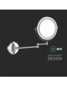 V-TAC 3 LED Огледало за Стена 4 x AA Батерии Тяло Никел - 6628 - 6