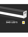 V-TAC 40W LED Линейно Тяло Черно Тяло 4000K - 3