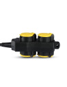 V-TAC 4 Гнезда Разклонител 3х1.5-1.4м. IP44 Черно+Жълто - 2