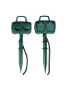 V-TAC 4 Гнезда Градински Разклонител Колче 3х1.5-3м. IP44 Зелен - 8810 - 8