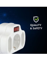V-TAC 3 Щепсел Разклонител 2X10A + 1X16A 250V + Ключ - 8806 - 2