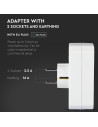 V-TAC 3 Щепсел Разклонител 2X10A + 1X16A 250V - 8804 - 9