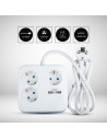 V-TAC 3 Гнезден Комбиниран Разклонител + 2USB 3X1.5 1.4M Бял Квадрат - 8799 - 3