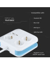 V-TAC 3 Гнезден Комбиниран Разклонител + 2USB 3X1.5 1.4M Бял Квадрат - 8799 - 5
