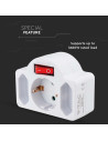 V-TAC 3 Щепсел Разклонител С Ключ 10/16А 250V Бял - 8788 - 3