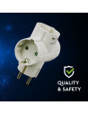 V-TAC 3 Щепсел Разклонител 10/16А 250V Странищен Бял - 8786