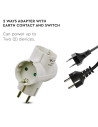 V-TAC 3 Щепсел Разклонител 10/16А 250V Странищен Бял - 8786 - 3