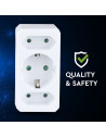 V-TAC 2 Щепсел Разклонител 2Х Мини 1Х 10/16А 250V Бял - 8784 - 2
