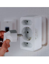 V-TAC 2 Щепсел Разклонител 2Х Мини 1Х 10/16А 250V Бял - 8784 - 4