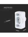 V-TAC 2 Щепсел Разклонител 2Х Мини 1Х 10/16А 250V Бял - 8784 - 5