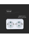 V-TAC 2 Щепсел Разклонител 10/16А 250V Бял - 8783 - 7