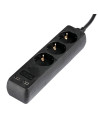 V-TAC 3 Гнезда Разклоните 2USB Кабел 1.5м Черен - 8776