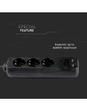 V-TAC 3 Гнезда Разклоните 2USB Кабел 1.5м Черен - 8776 - 6