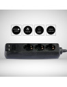 V-TAC 3 Гнезда Разклоните 2USB Кабел 1.5м Черен - 8776 - 11