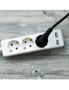 V-TAC 3 Гнезда Разклоните 2USB Кабел 5м Бял - 8775 - 6