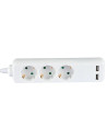 V-TAC 3 Гнезда Разклоните 2USB Кабел 5м Бял - 8775 - 11