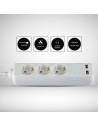 V-TAC 3 Гнезда Разклоните 2USB Кабел 1.5м Бял - 8774 - 3