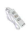 V-TAC 3 Гнезда Разклоните 2USB Кабел 1.5м Бял - 8774 - 6