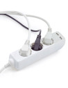 V-TAC 3 Гнезда Разклоните 2USB Кабел 1.5м Бял - 8774 - 8