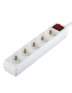 V-TAC 5 Гнезда Разклонител с Ключ Кабел 5м Бял - 8767 - Цена | LEDs4economy