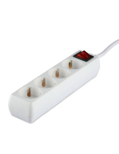 V-TAC 4 Гнезда Разклонител с Ключ Кабел 1.5м Бял - 8764 - Цена | LEDs4economy