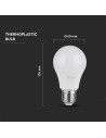 LED Крушка - SAMSUNG ЧИП 12W E27 A60 Димираща 6400K - 7