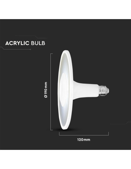 V-TAC LED Крушка SAMSUNG Чип 11W Акрилна UFO Пластик 6400К - 2783